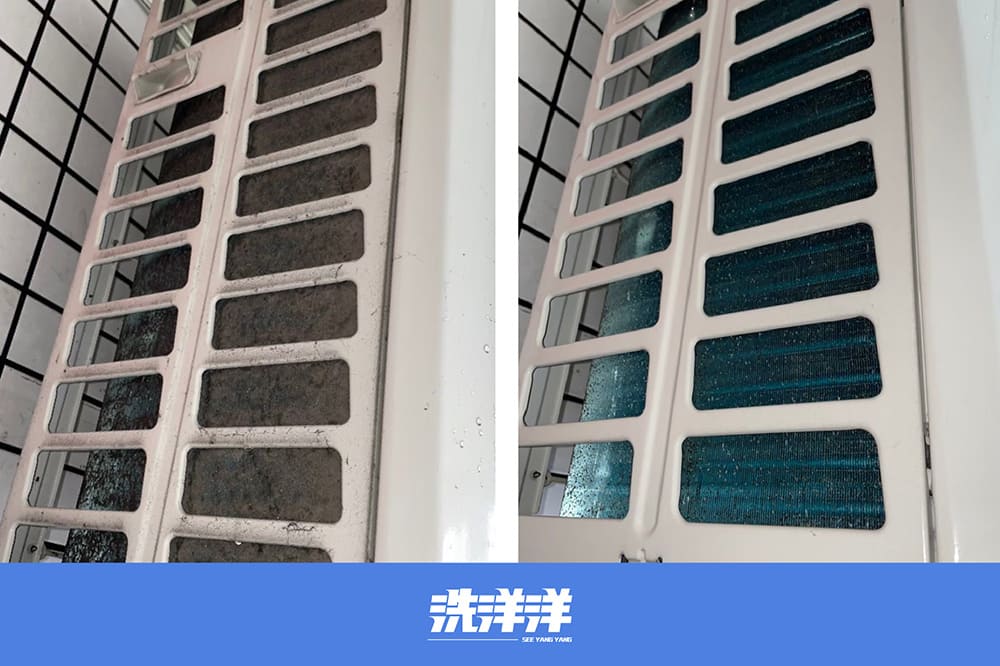 窗型冷氣室外機清洗