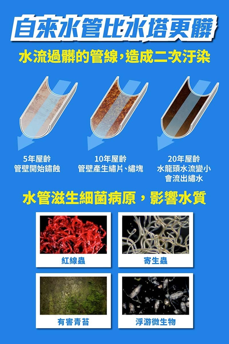 自來水管比水塔更髒