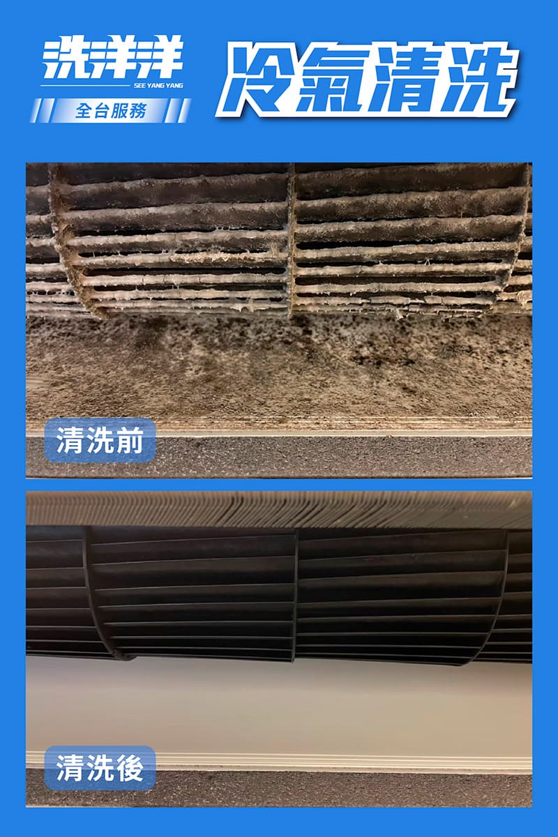 冷氣清洗前、後差異很大，冷氣需要定期清洗。