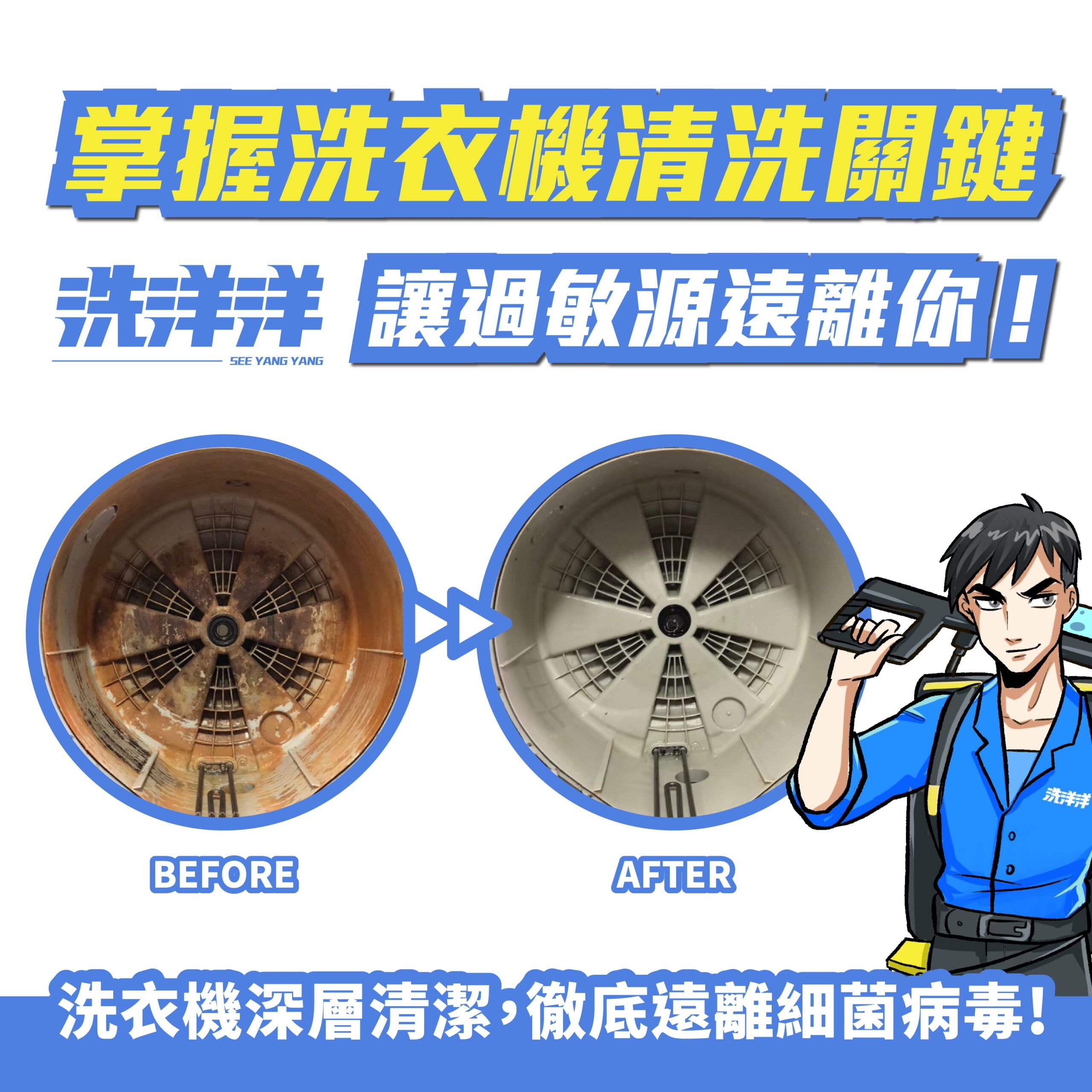 掌握洗衣機清洗關鍵，讓過敏源遠離你！